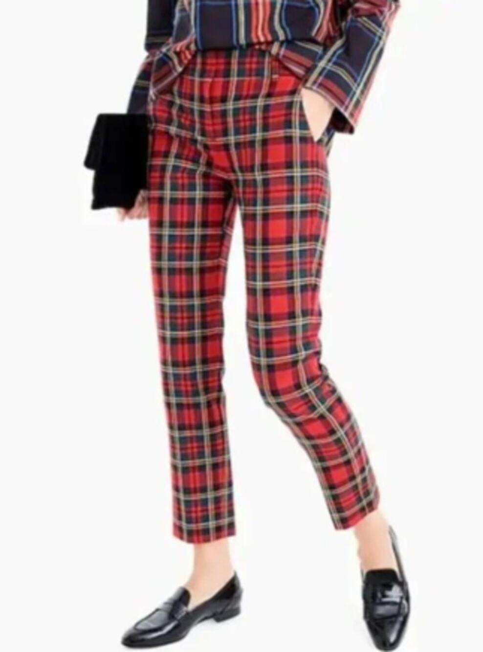 J. Crew Cameron Slim Crop Tartan Pant In Two-way Stretch Wool Size 4